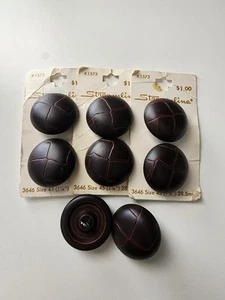 Vintage Streamline Brown Button Lot K1573 Set of 8 Decorative 1 1/4 inch Sz 45 - Picture 1 of 3
