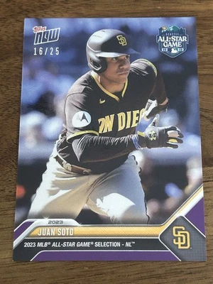 2023 Topps Now All Star Game Purple Parallel /25 Juan Soto Padres/ Mets SP - Image 1 of 2