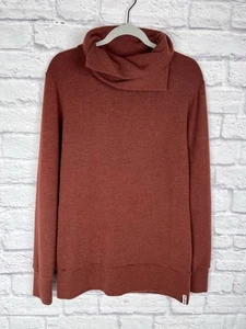 Suéter túnica mediano KAVU para mujer borgoña con cuello de capucha dividida - Imagen 1 de 5