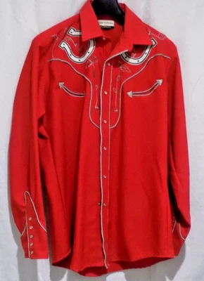 Camisa Karman Roja Western LS Blanco Acentos Talla L Colección Dorada Foto 1 de 4