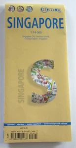 Laminated SINGAPORE MAP (Singapore City/Sentosa Island/Changi Airport) by BORCH - Picture 1 of 8