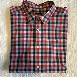 Patagonia Vintage kariertes rotes kurzärmliges geknöpftes Herrenhemd Größe Large Baumwolle - Bild 1 von 11