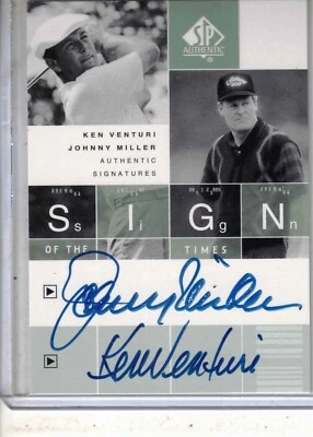 2002 UD SP Authentic golf Ken Venturi / Johnny Miller Sign Times dual auto card - Image 1 of 2