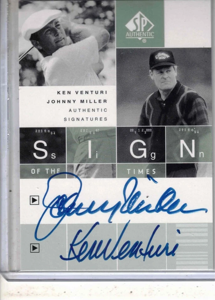 2002 UD SP Authentic golf Ken Venturi / Johnny Miller Sign Times dual auto card - Image 1 of 2