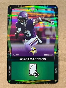 Jordan Addison 2024 UNO Elite Core Edition #2 lamina verde - Foto 1 di 2