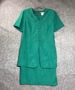 Vintage Miss Dorby Dress Womens Large Green Lagenlook Midi Easter Cottage Retro - Picture 1 of 10