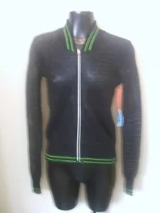 Giacca Frontale L'Amour Nanette Lepore XS Nero Tessuto Aperto Finitura Verde Nuova con etichette - Foto 1 di 12
