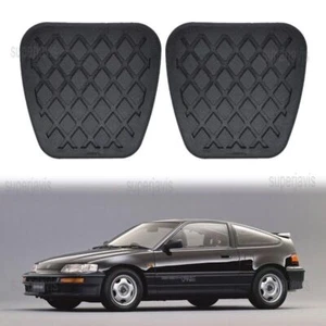 1 Pair Rubber Replacement Brake Clutch Pedal Pads Cover For Honda CRX 1984-1991 - Picture 1 of 15