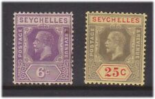 (F142-59) 1917 Seychelles KGV 6c & 25c MH (BI)  (YM58)