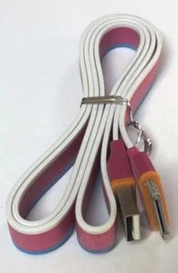 iPhone 3 3GS 4 4S iPAD 2 3 iPOD TOUCH 2 3 4 1m Flat Noodle Cables 3 colors - Picture 1 of 3