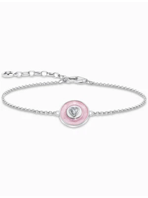 Thomas Sabo A2143-691-9-L19V Pulsera de plata con cuentas rosas - Imagen 1 de 3