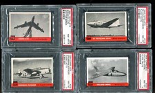 1956 TOPPS JETS PSA 8 4-CARD LOT #96, 205, 219, 228