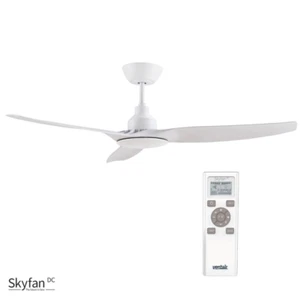 SKYFAN - 52"/1300mm Glass Fibre Composite 3 Blade DC Ceiling Fan - White - In... - Picture 1 of 3