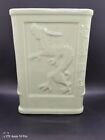 Vintage Asian Jade Green Dragon Pottery Vase R R P CO  Roseville 5 5/8" w x 8" t