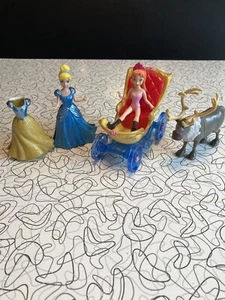 Disney, Lot Of Magic Clip Princess Dolls And Coach Used Cinderella Anna Sven - Picture 1 of 12