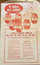 Vintage 1950's GOODYEAR TIRE Dealer Advertising Poster Banner Sign Gas Oil *es