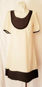 Christopher Deane Ivory kurzes Kleid schwarz Seideneinsatz mit Samt besetzt  - Bild 1 von 4