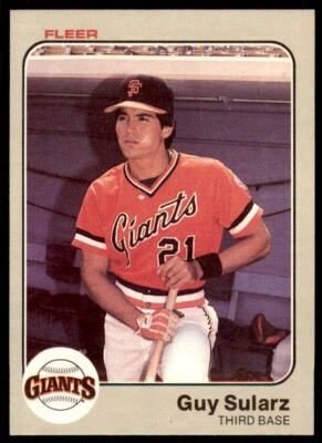 1983 Fleer Guy Sularz Rookie .  San Francisco Giants #273 - Image 1 of 2