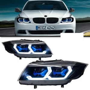For BMW E90 2005-2012 Headlights 320i 325i 318i DRL Turn Signal Projector Lens - Bild 1 von 9