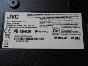 43inch JVC TV main control board only 43inch TV JVC LT-43C700(C) - Picture 1 of 4