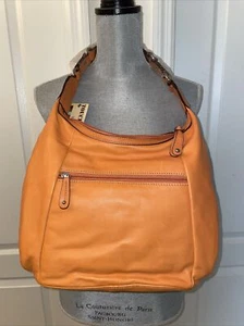 Borsa a tracolla shopper Tignanello arancione pelle toccabile raccolta nuova con etichetta - Foto 1 di 7