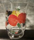 Elements Hand Blown Glass Hand Painted Hurricane Candle Holder Fruit Harvest