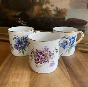 (3) HAMMERSLEY Bone China Floral Large MUGS England Vintage - Picture 1 of 11