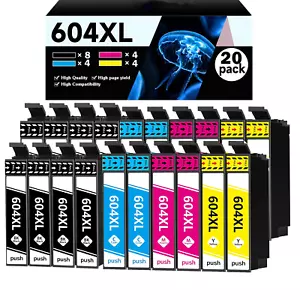 LOT INK CARTRIDGE FOR EPSON 604XL XP2200 XP2205 XP3200 XP3205 XP4200 4205 WF2930 - Picture 1 of 13