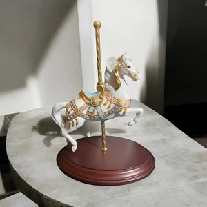 Carrusel de porcelana Lynn Lupetti caballo Franklin como nuevo 1989 base de madera pintada a mano - Imagen 1 de 15