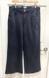 Ava & Viv Black Wide Leg Denim Jeans size 16 - NWT - Picture 1 of 5