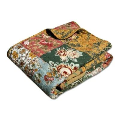 Greenland Home Fashions Throw Blanket Reversible Fabric Bound Edges Multicolored - Image 1 of 3