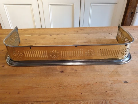 Victorian Brass And Steel Small Hearth Fender Cover