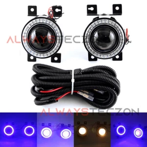 For 2016 2017 2018 2019 Honda Civic Blue Halo Angel Eyes LED Ring Fog Light Lamp - Picture 1 of 10