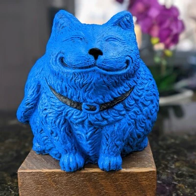 Estatua de jardín de gato | Gato graso de piedra | Regalo para amantes de los gatos | Varios colores Foto 1 de 4