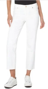 Neu mit Etikett Liverpool 10/30 Kennedy sportlich CROP GERADER SCHNITT SAUM WEISS 126059 - Bild 1 von 3
