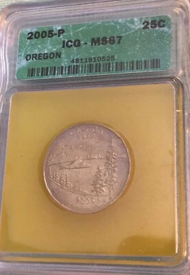 2005 P 25c State Quarter (Oregon), ICG MS67 - Image 1 of 2