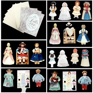 Hallmark Dolls, 1990, 10 Remakes of Historical Paper Doll Greeting Cards - Picture 1 of 8