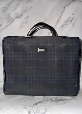 Maletín Burberry Blu London con asas de cuero - Hecho en Italia Foto 1 de 4