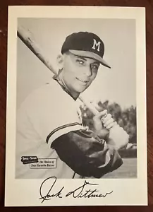 1953-1957 JACK DITTMER SPIC & SPAN 7 X 10 MILWAUKEE BRAVES PICTURE - Picture 1 of 1