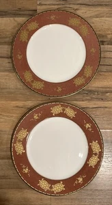 Legend Claret AL018 Mikasa Service Plate Charger Gold Turtles & Flowers 2 Set - Picture 1 of 12