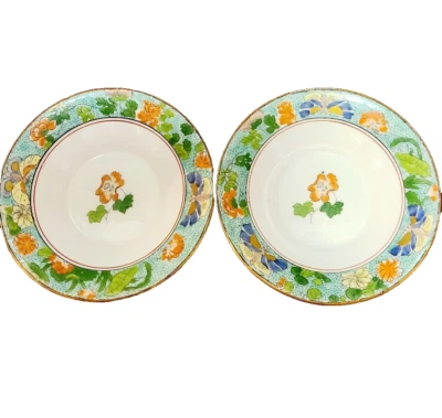 2 tapetes de mantequilla/florales Crown Staffordshire antiguas # 491997 - Inglaterra Foto 1 de 4
