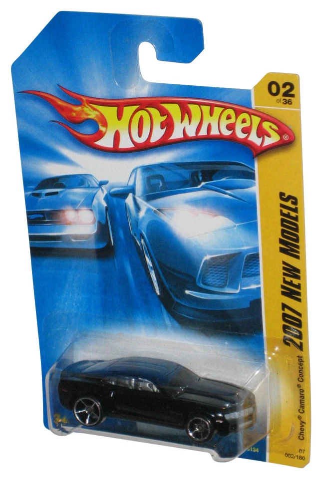 Hot Wheels 2007 New Models 2/36 Black Chevy Camaro Concept Toy Car 2/180 - Image 1 of 1