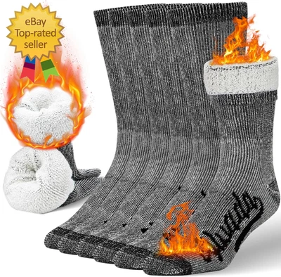 Alvada Merino Wool Hiking Socks Thermal Warm Crew Winter Boot Sock for Men & Wom - Image 1 of 4