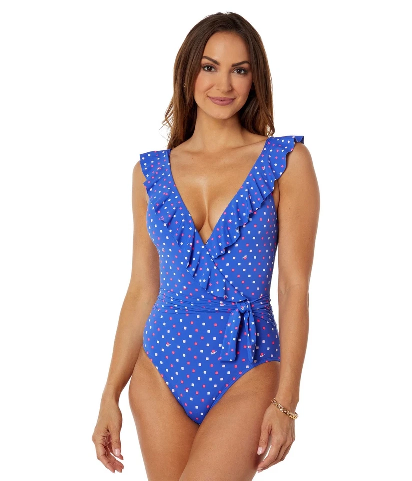 Traje de baño Lilly Pulitzer Delphie Borealis azul Lilly cuadrado de una pieza talla 2 Foto 1 de 1