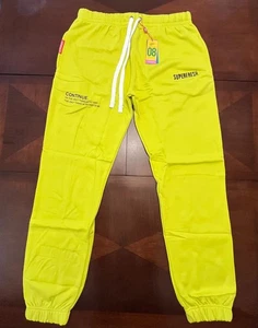 NWT Superfresh Sweatpants Men 3XL Yellow Limited Edition Fleece-lined Joggers - Picture 1 of 9