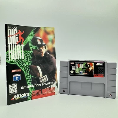 Frank Thomas Big Hurt Baseball (Super Nintendo SNES) w/ Manual Authentic Tested - Image 1 of 4