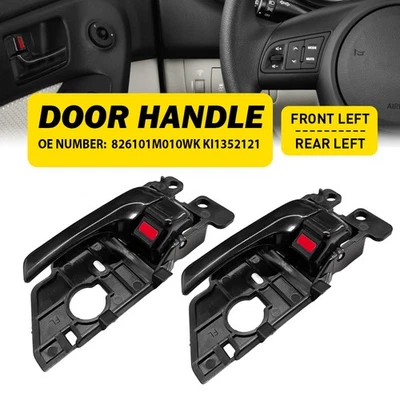 2X Interior Door Handle Front Left & Rear Left For 2010-2013 Kia Forte Black - Image 1 of 4