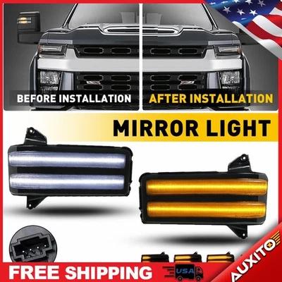 For 2020-2024 Sierra GMC 3500HD 2500HD Side Smoked Mirror 84468926 Signal Lights - Image 1 of 4
