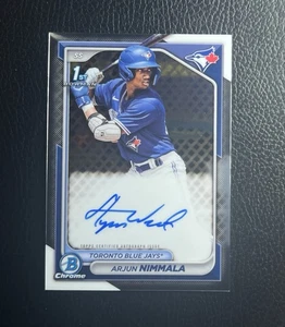 Arjun Nimmala 2024 Bowman cromo primer automático novato #CPA-AN Toronto Blue Jays - Imagen 1 de 2