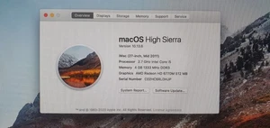 Apple iMac 27-inch (Late 2011) Intel Core i5 4GB 1TB HDD - Picture 1 of 3
